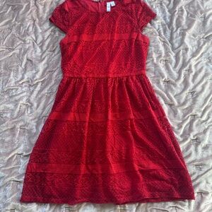 Alya Red Lace Mini Dress